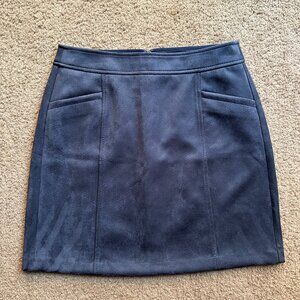 Loft Skirt Womens 2 (30x18) Pockets Faux Suede Polyester Grey Back Zip